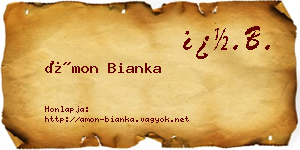 Ámon Bianka névjegykártya