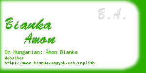 bianka amon business card