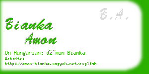 bianka amon business card